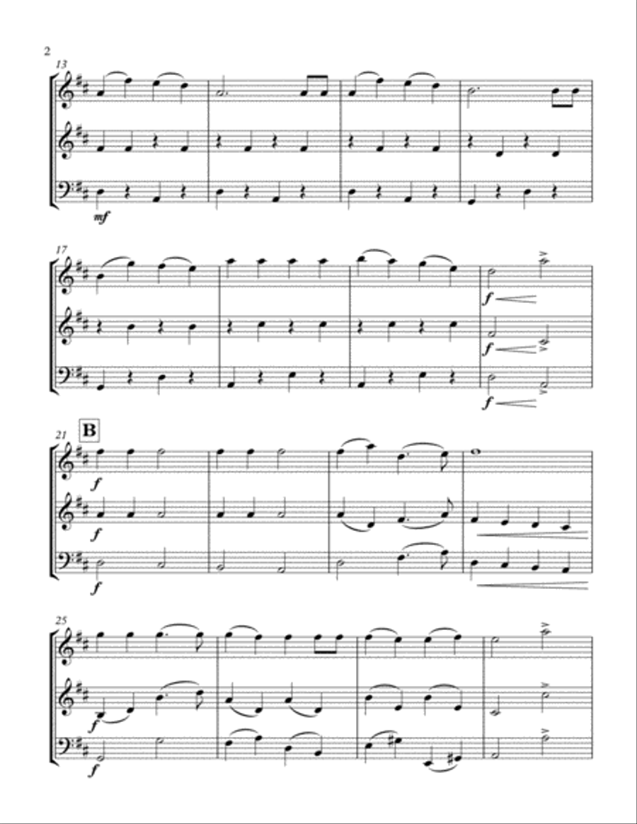 Jingle Bells Two Violins and Cello Trio String Trio scores gallery preview page 2