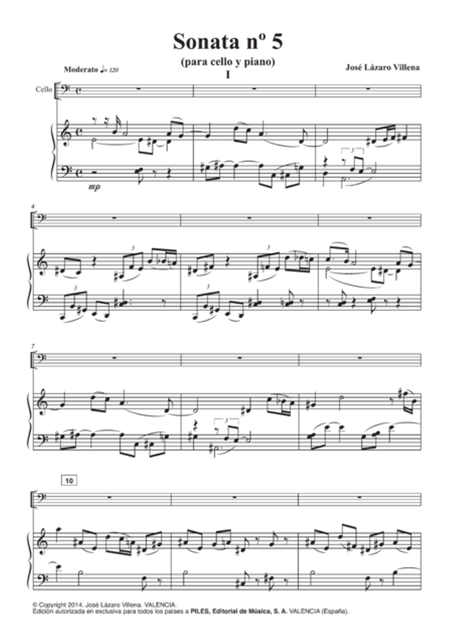 Sonata No. 5 (Cello y Piano) Piano scores gallery preview page 2