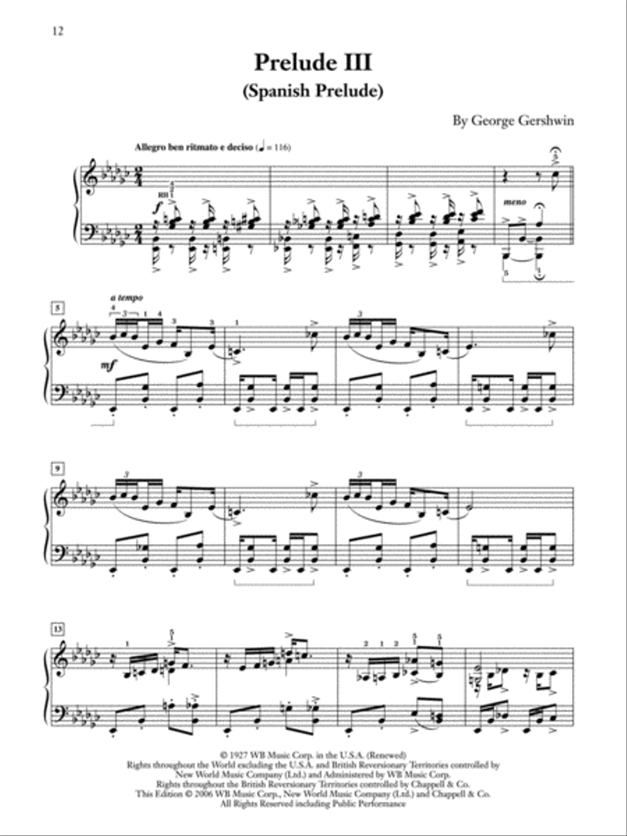 Three Preludes Piano Solo scores gallery preview page 3