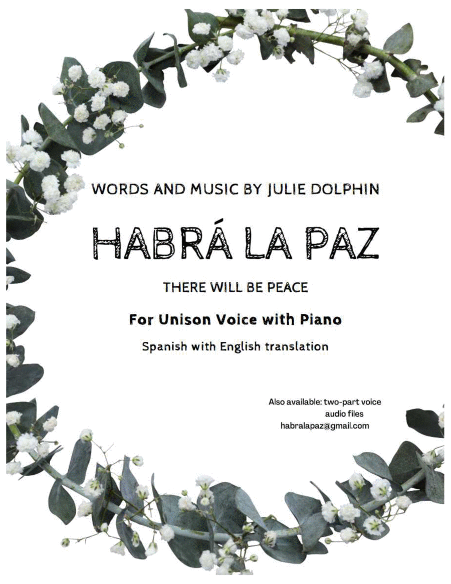 Habrá la paz (There will be peace): For Unison Voice with Piano Unison Choir scores gallery preview page 1