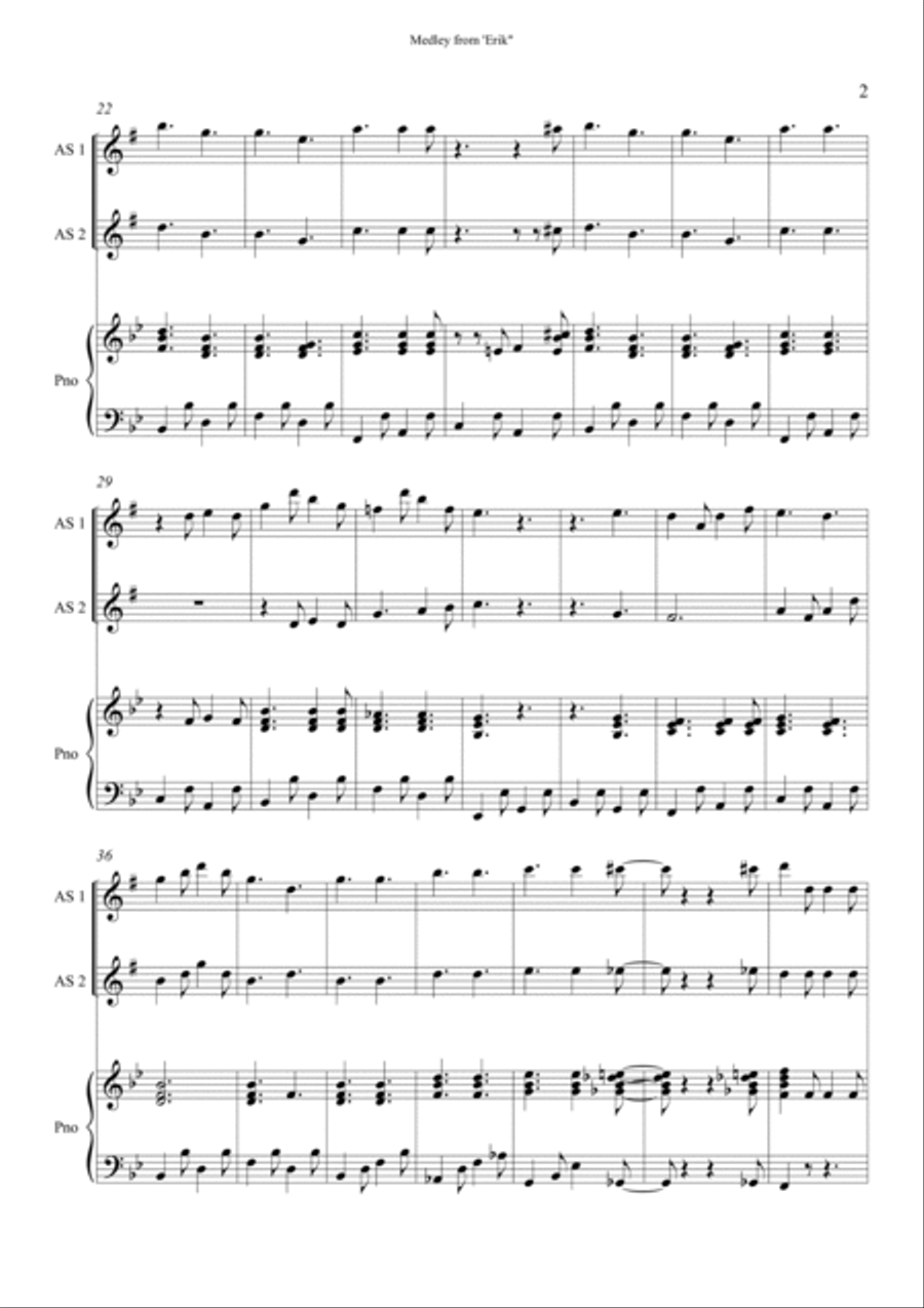 Medley from 'Erik' Woodwind Duet scores gallery preview page 4