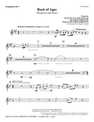 Book cover for Rock of Ages (Forgiven and Free) - Bb Trumpet 1