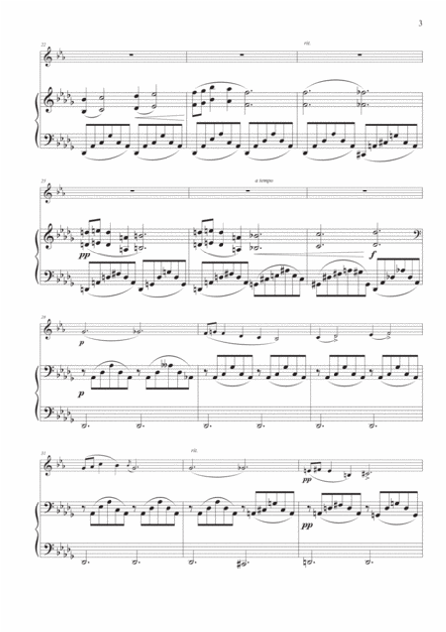 Nocturne Op. 9, No. 1 for Trumpet and Piano B-Flat Trumpet scores gallery preview page 3