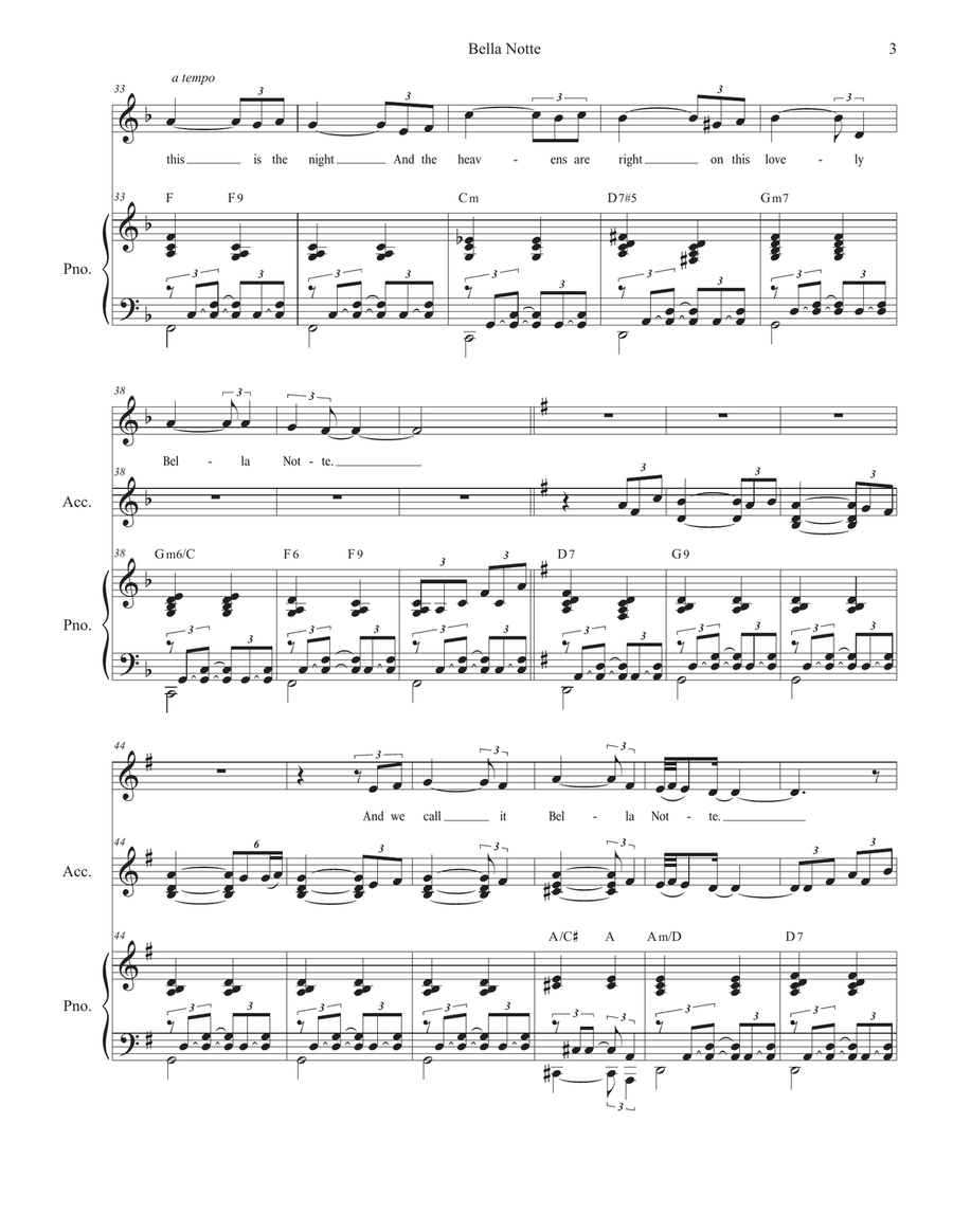 Bella Notte Unison Choir scores gallery preview page 3