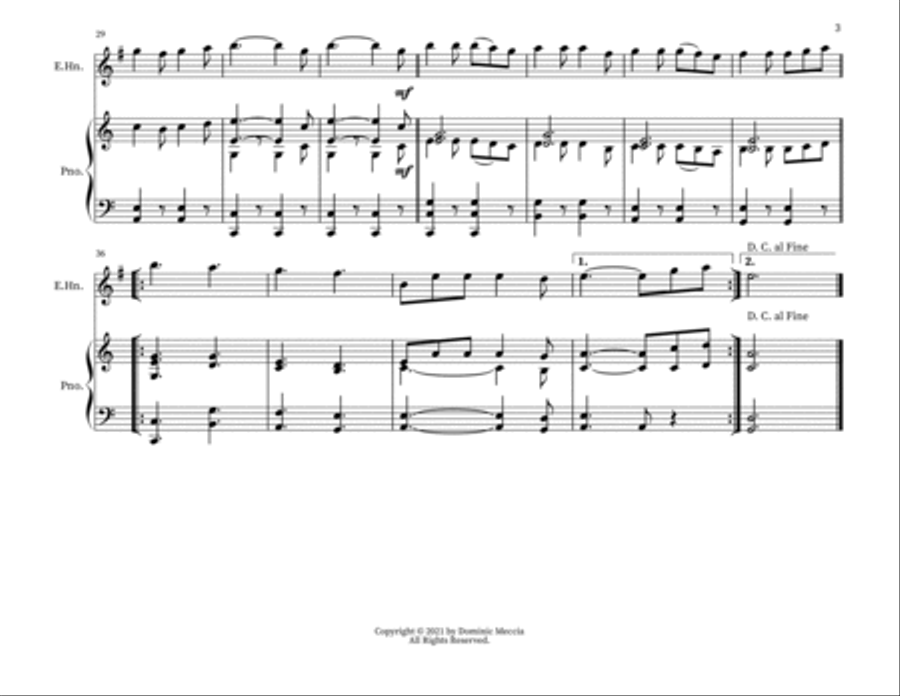 When Johnny Comes Marching Home English Horn scores gallery preview page 3