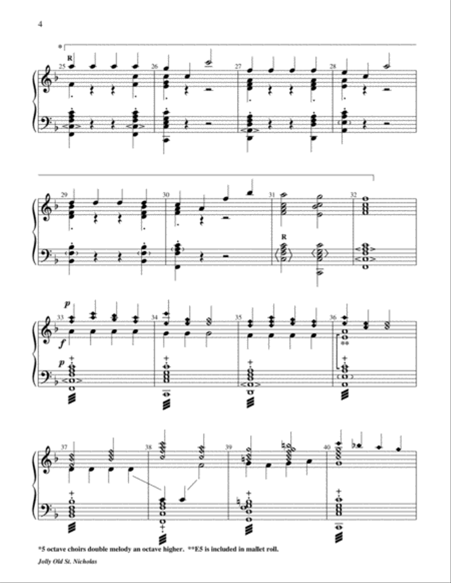 Jolly Old St. Nicholas Handbell 5-Octaves scores gallery preview page 10