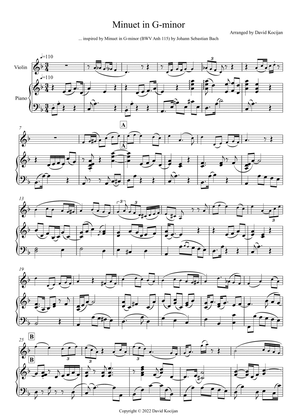 Book cover for Minuet in G-minor (violin & piano)