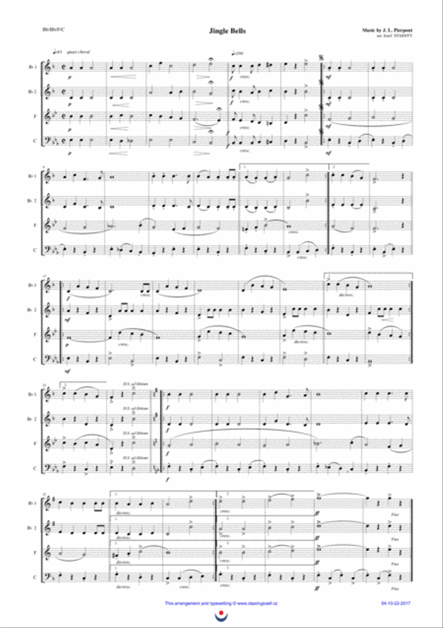 Jingle Bells Brass Ensemble scores gallery preview page 1