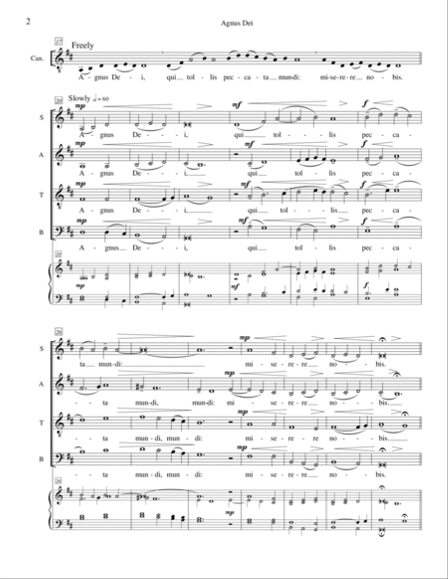 Agnus Dei (from Missa Brevis) 4-Part scores gallery preview page 2