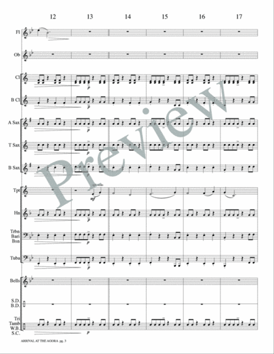 Arrival at the Agora Arrival at the Agora Concert Band scores gallery preview page 6