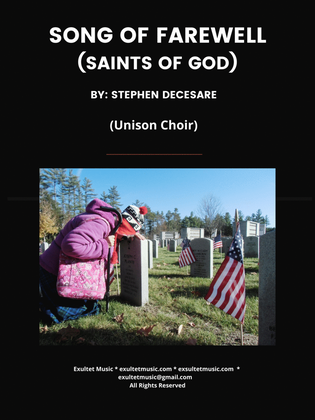 Song Of Farewell (Saints Of God) (Unison Choir)