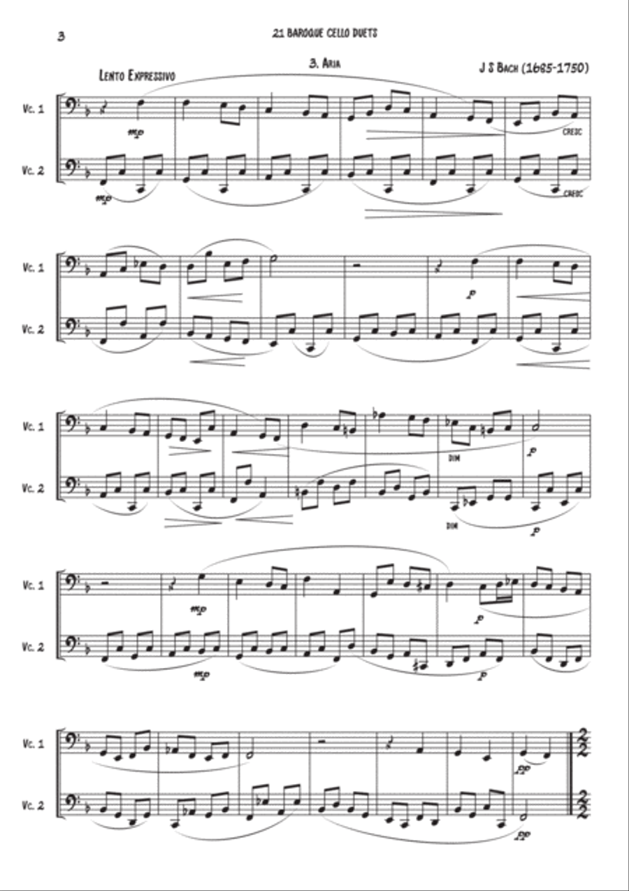 21 Baroque duets for 2 Cello's 21 Baroque duets for 2 Cello's String Duet scores gallery preview page 6