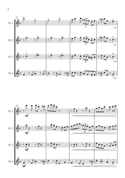Country Garden - A Jazz Arrangement - for Flute Quartet image number null