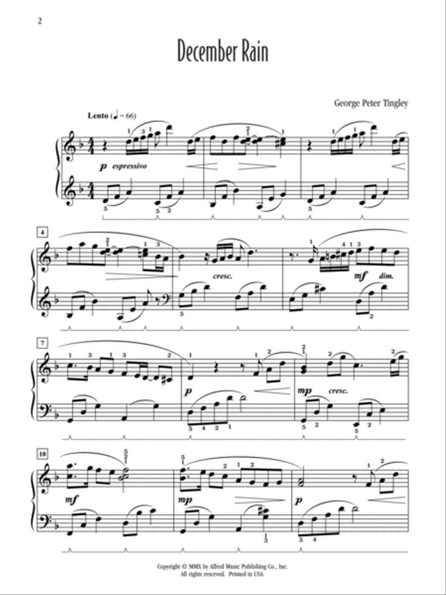 December Rain December Rain Piano Solo scores gallery preview page 2