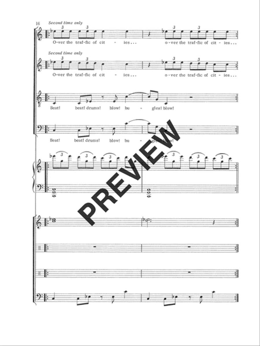 Beat! Beat! Drums! (Full Score) Choir scores gallery preview page 17