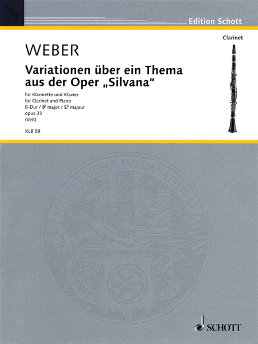 Variations on a Theme from the Opera Silvana Clarinet Solo scores gallery preview page 1