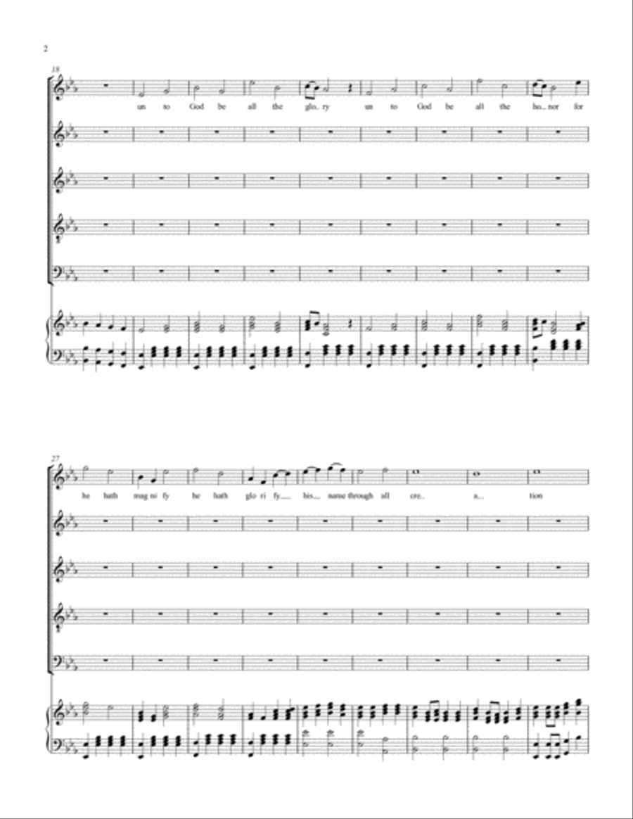 unto God be all the glory (endless praise) 4-Part scores gallery preview page 2