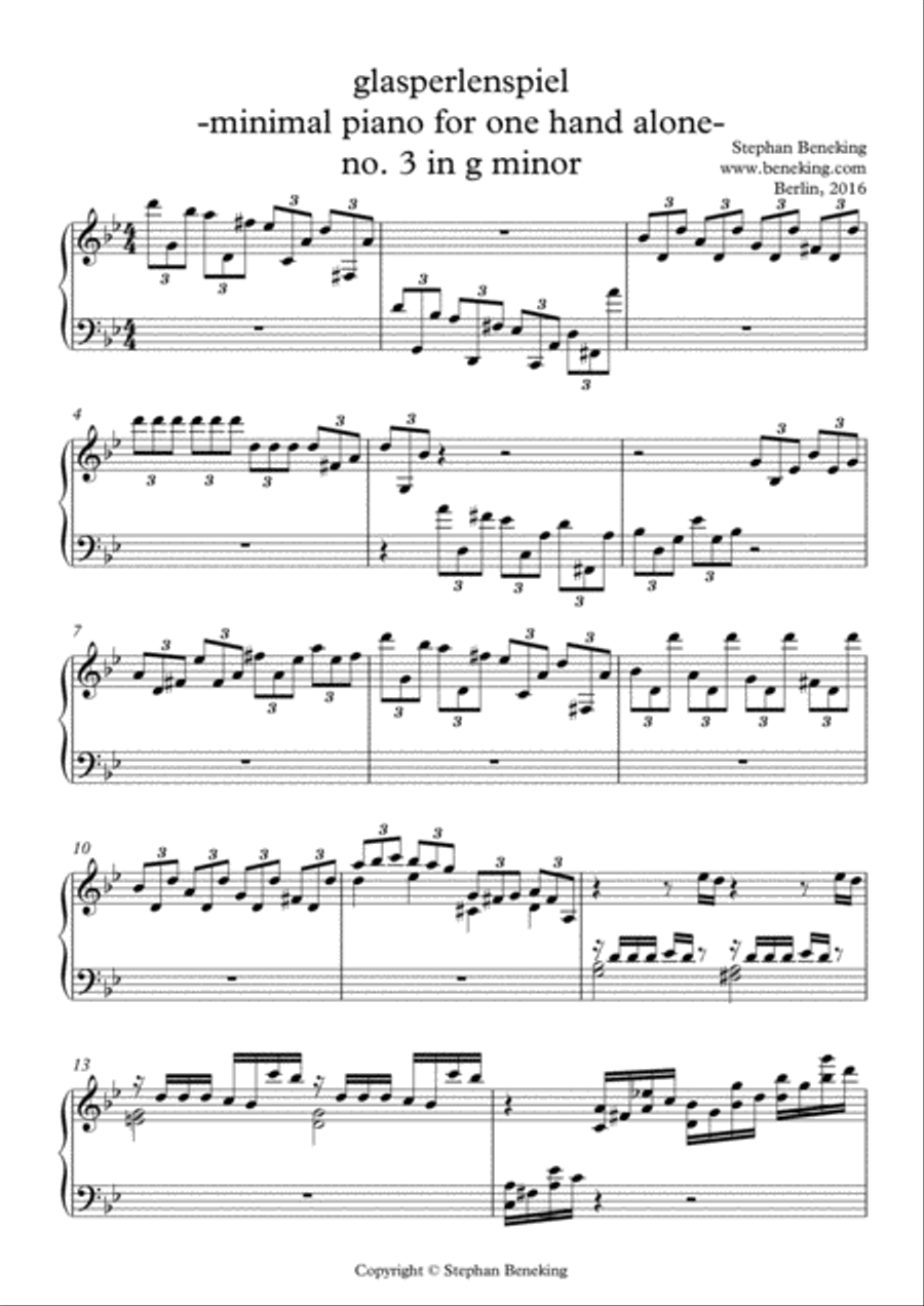 Glasperlenspiel - minimal piano for one hand alone Piano Method scores gallery preview page 6
