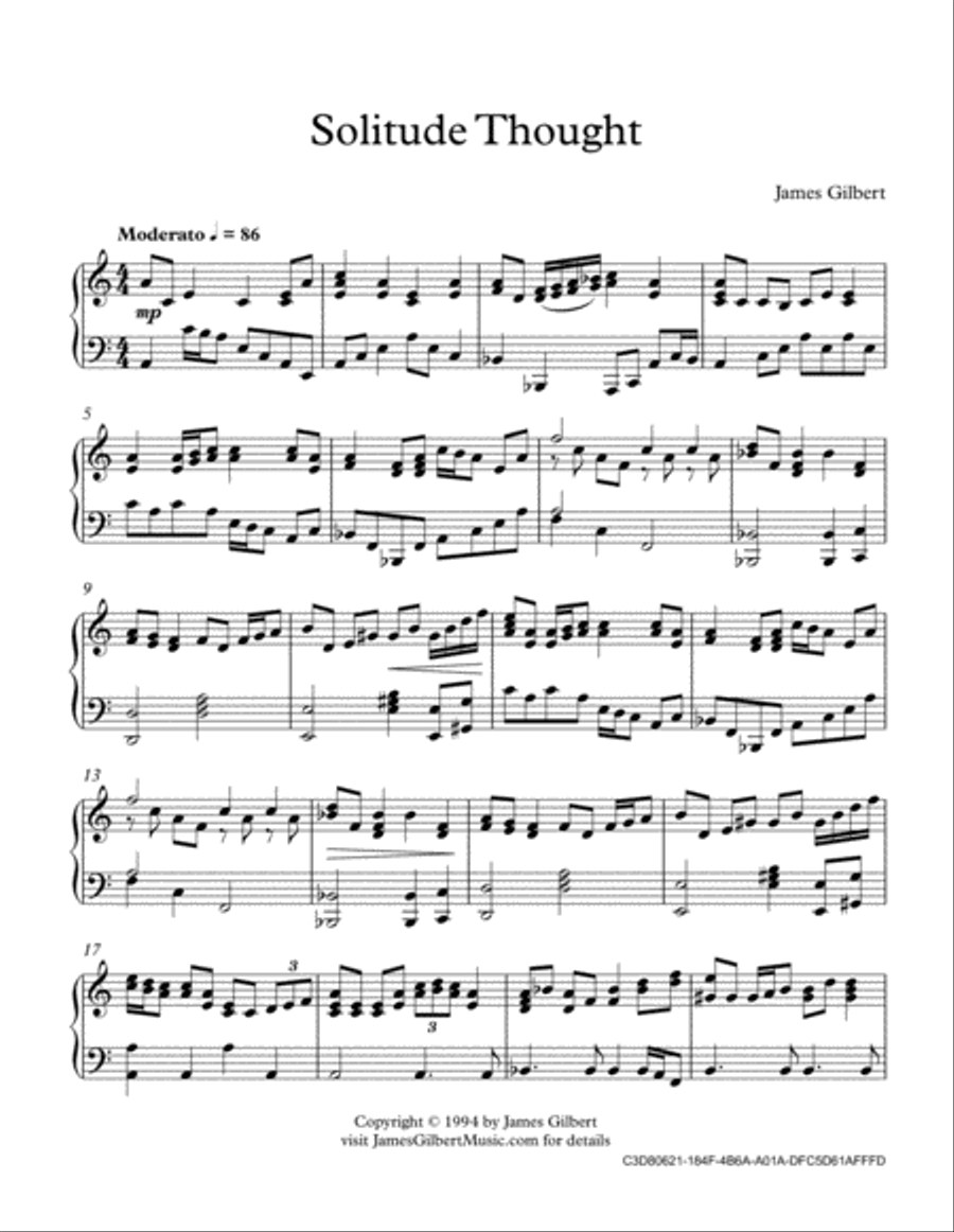 Solitude Thought Piano Solo scores gallery preview page 2