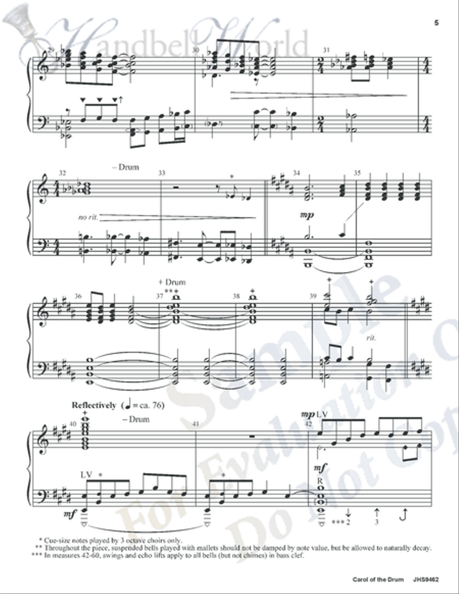 Carol of the Drum 5-Octaves scores gallery preview page 4