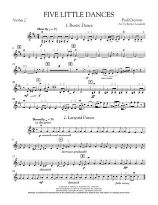 Five Little Dances (arr. Paul Longfield) - Violin 2