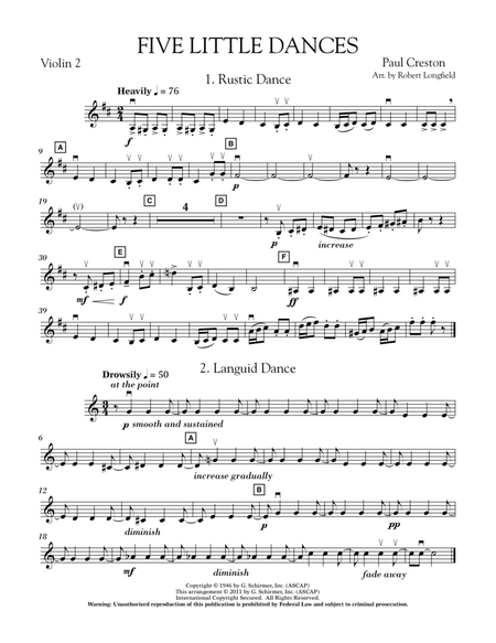 Five Little Dances (arr. Paul Longfield) - Violin 2
