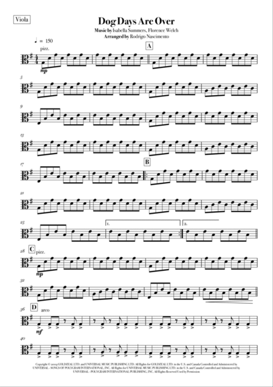 Dog Days Are Over String Quartet scores gallery preview page 5