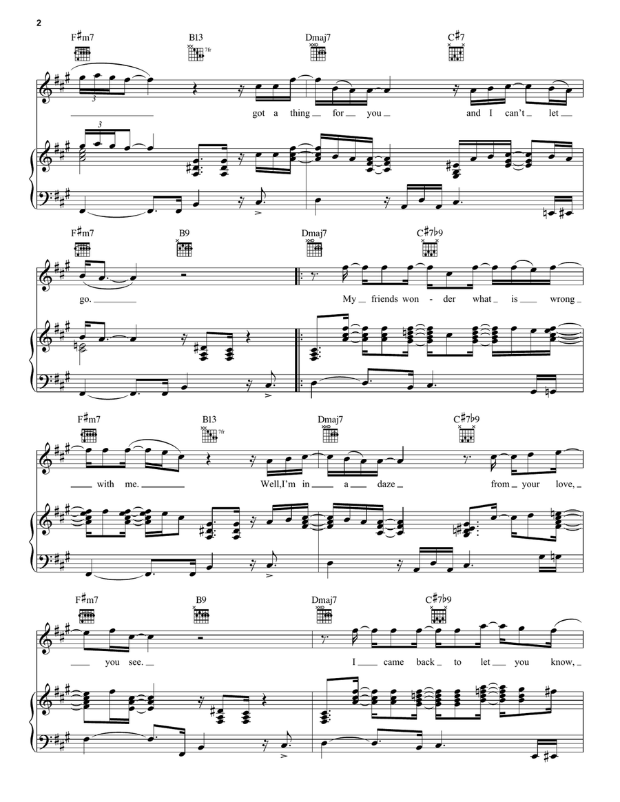 What You Won't Do For Love Piano, Vocal, Guitar scores gallery preview page 2