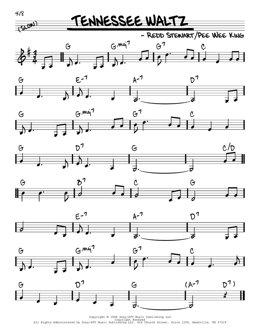 Tennessee Waltz Piano scores gallery preview page 1