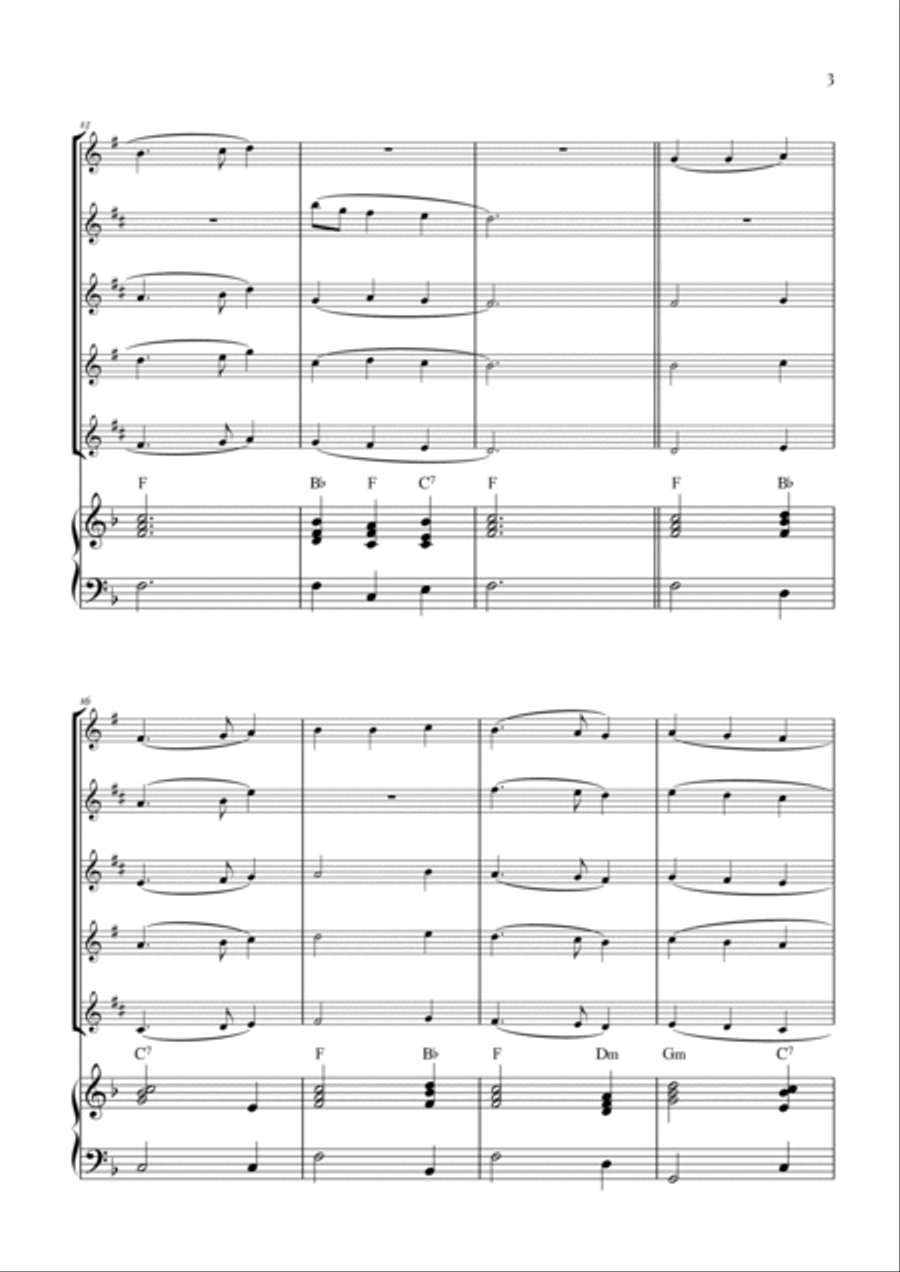 My Country 'Tis of Thee (America) Saxophone Quintet scores gallery preview page 3