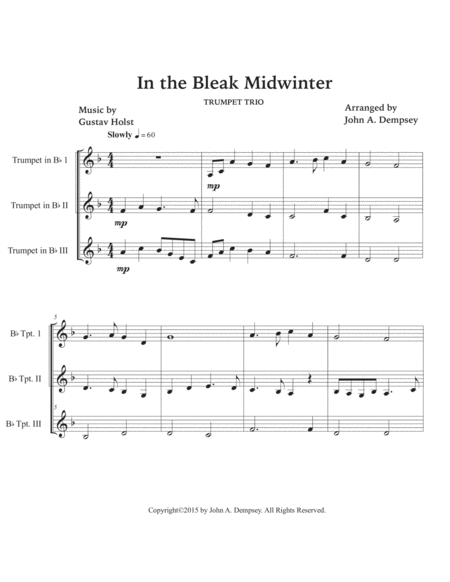 In the Bleak Midwinter (Trumpet Trio) image number null