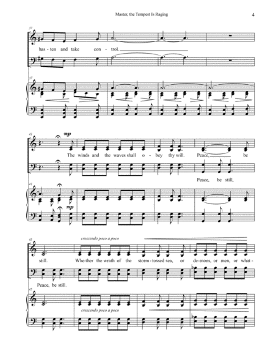Master, the Tempest is Raging 4-Part scores gallery preview page 4