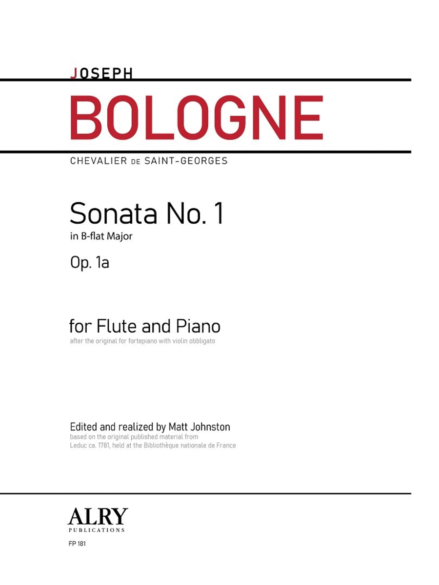 Sonata No. 1, Op. 1a for Flute and Piano Flute Solo scores gallery preview page 1