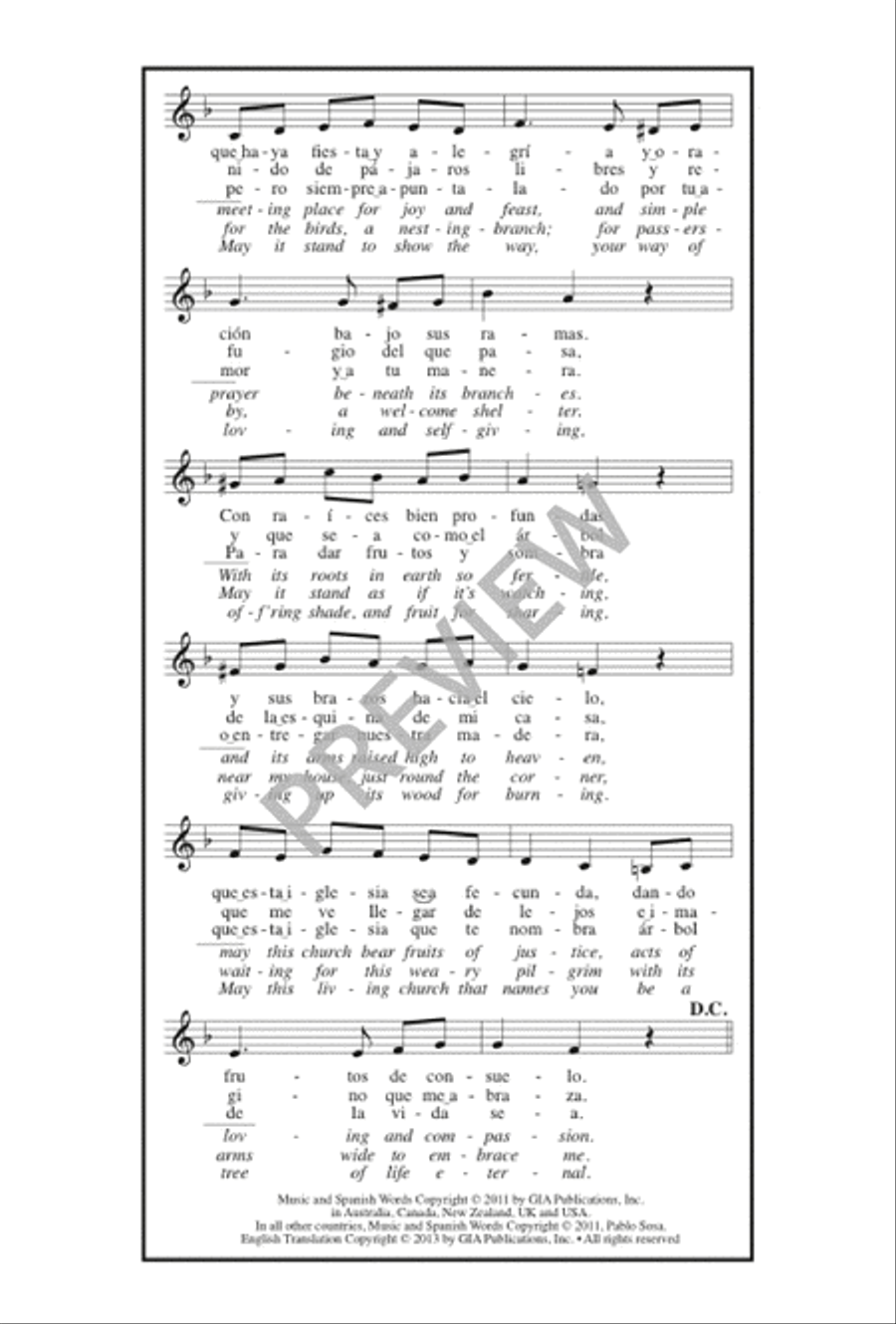 Que Esta Iglesia Sea Un Árbol / May This Church Be Like a Tree 3-Part scores gallery preview page 16