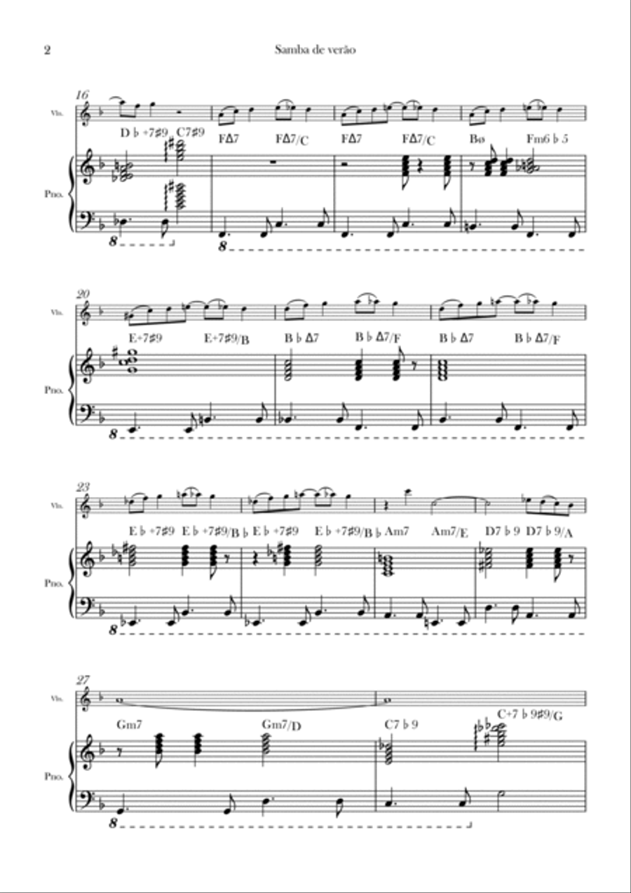 Summer Samba Violin Solo scores gallery preview page 2