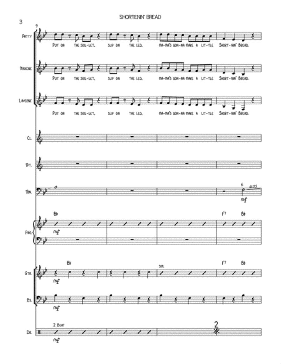 Shortenin' Bread - The Andrews Sisters Jazz Ensemble scores gallery preview page 4