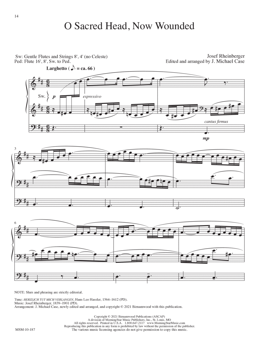 O Sacred Head, Now Wounded Organ scores gallery preview page 1