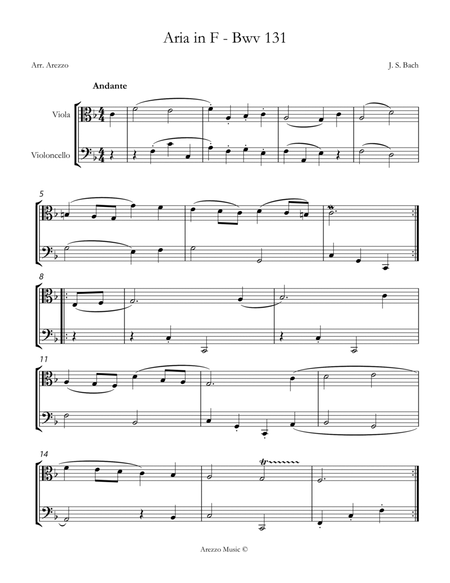 bach bwv anh. 131 gavotte in f major Viola and Cello Sheet Music image number null