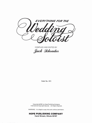 Book cover for Everything for the Wedding Soloist