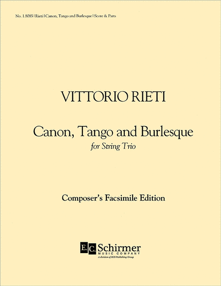 Canon, Tango And Burlesque (Score And Parts)