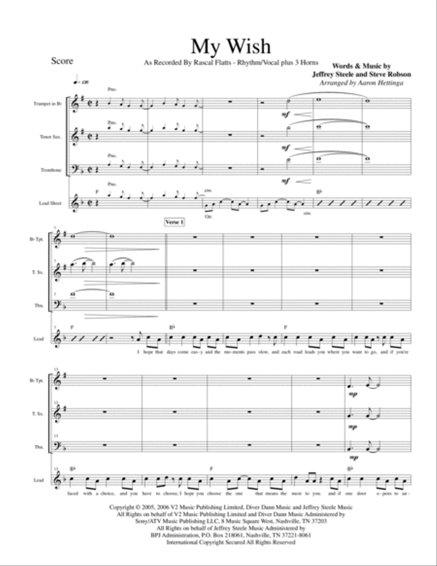 My Wish My Wish Small Ensemble scores gallery preview page 3