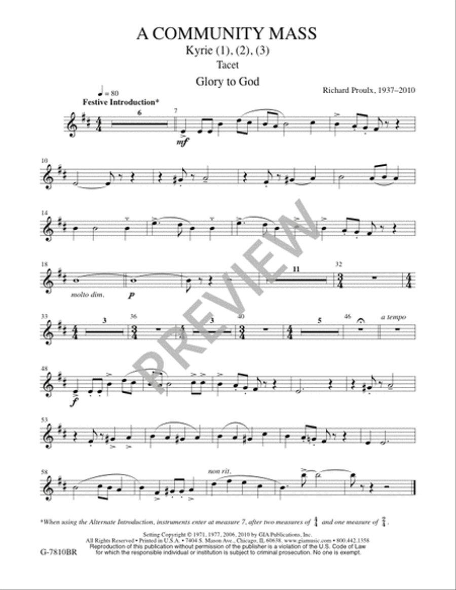 A Community Mass - Brass and Percussion edition Flute scores gallery preview page 11