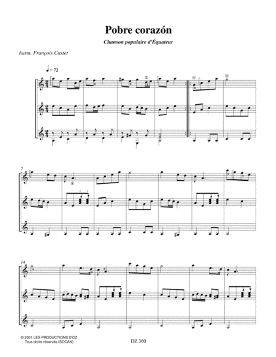 Airs populaires des Andes Guitar Ensemble scores gallery preview page 3