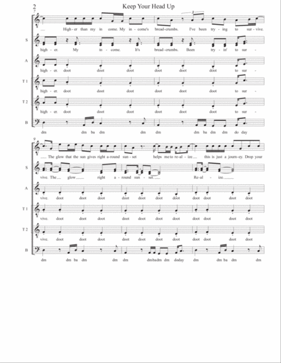 Keep Your Head Up Keep Your Head Up 4-Part scores gallery preview page 2