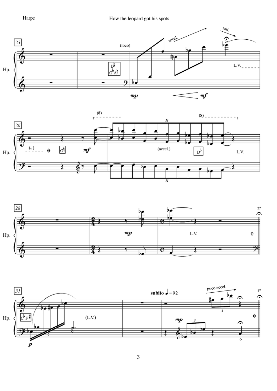 Just so Pieces - How the Leopard got his Spots, Op.18b - set of parts