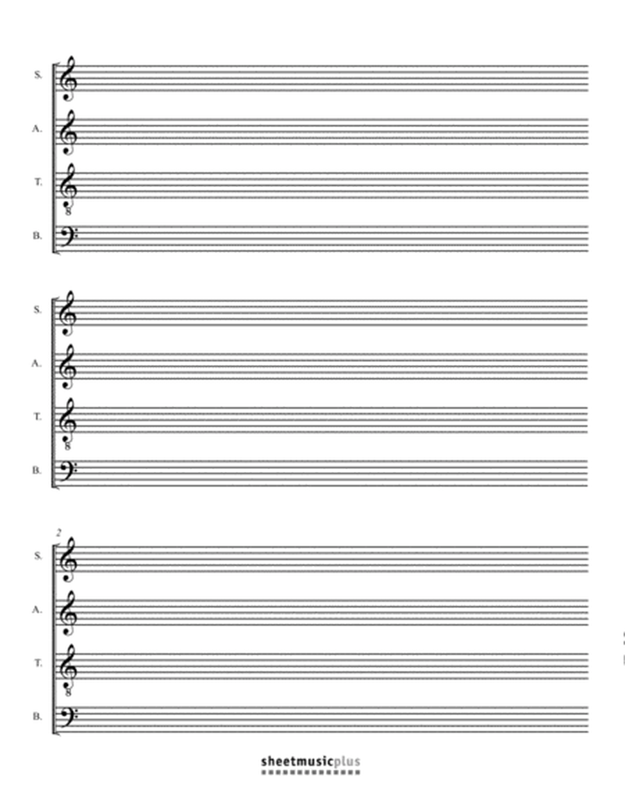 SATB Choral Manuscript Paper (Blank)