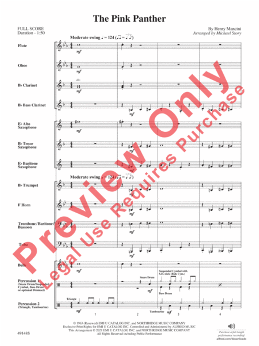 The Pink Panther The Pink Panther Concert Band scores gallery preview page 4