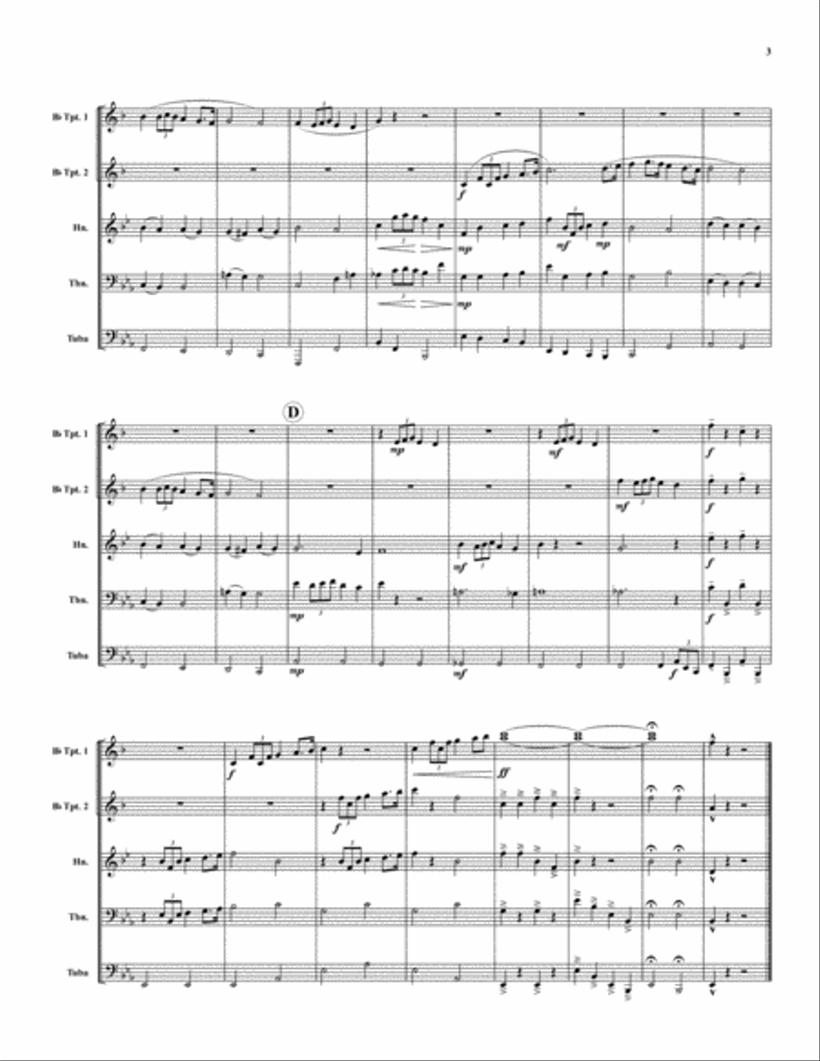 Processional for a Pontiff Brass Quintet scores gallery preview page 4