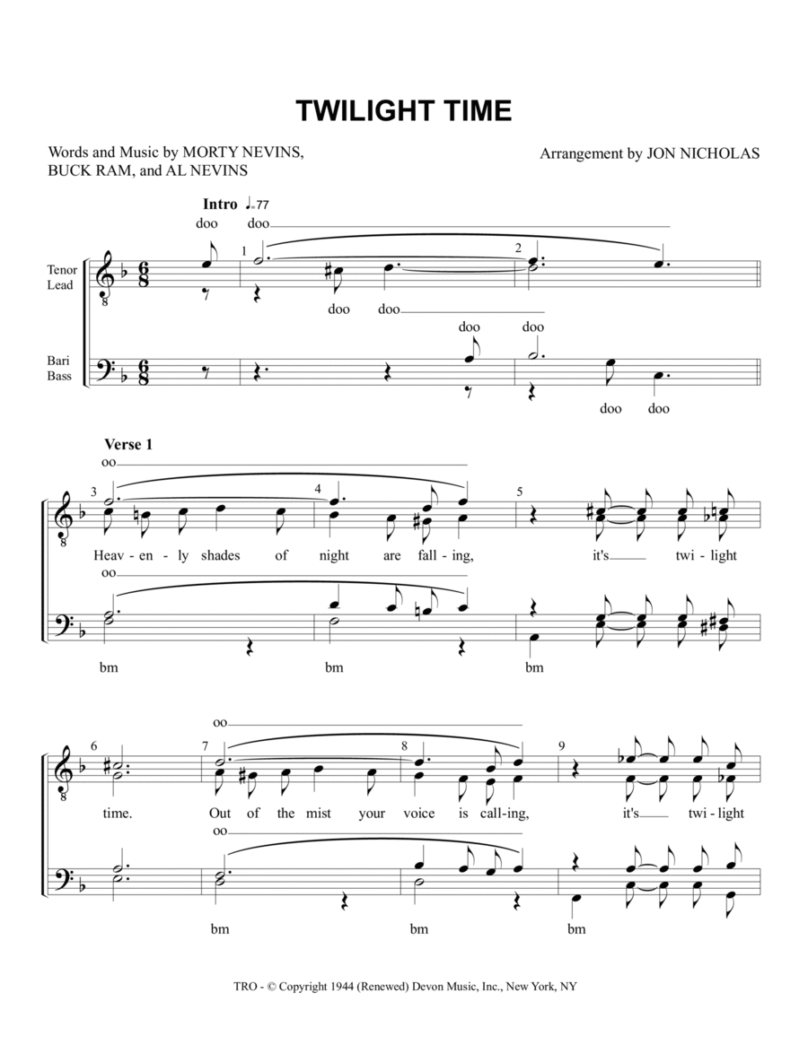 Twilight Time Twilight Time TTBB scores gallery preview page 1