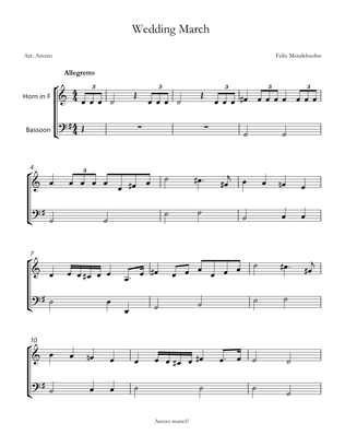 wedding march mendelssohn Horn and Bassoon sheet music